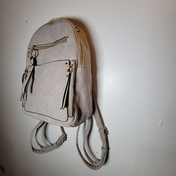 Womens Grey Inner Pockets Backpack Bags & Handbags Size OS